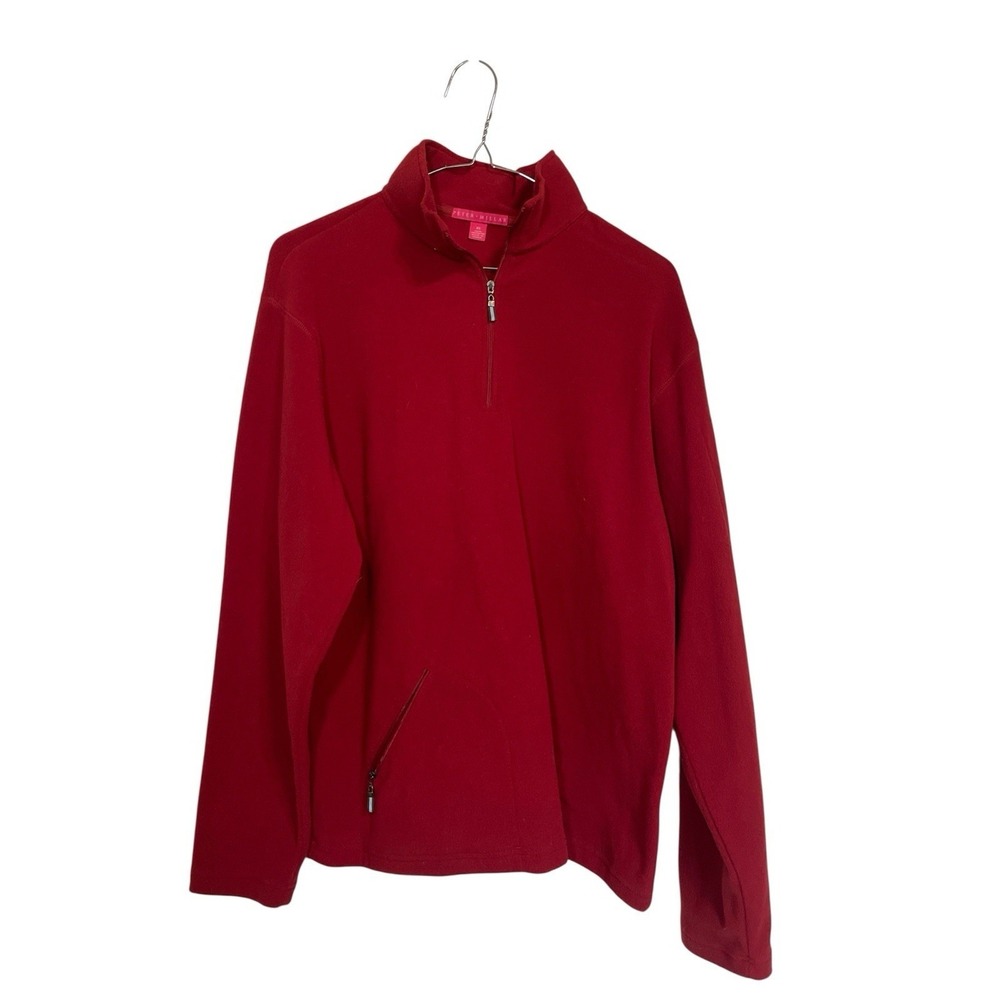 Peter‎ Millar Women's XL Fleece Quarter Zip Pullover Jacket Red Casual